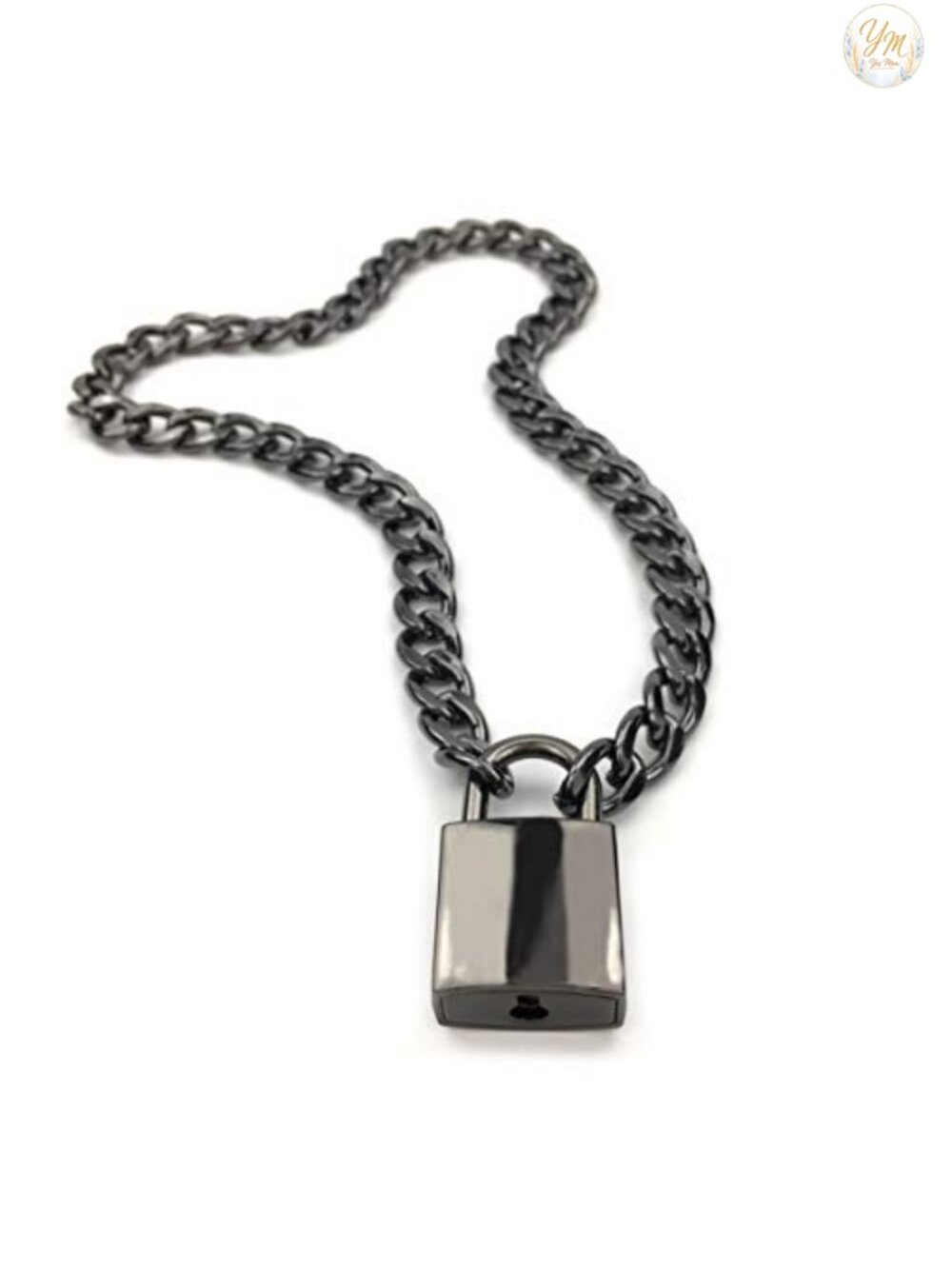 Padlock Necklace Chain Collar Choker with Two Keys and Box for Women, Men and